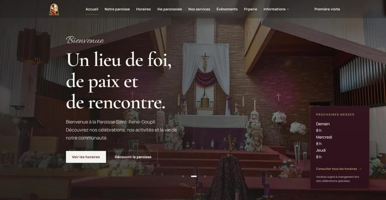 Homepage of the Saint-René-Goupil parish website